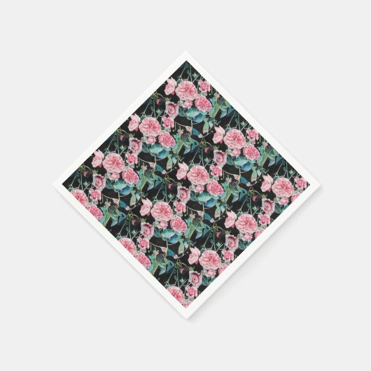 Roze Rose Shabby Chic floral Serviette Napkins Servet (Hoek)