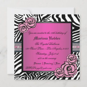 Roze Rose Sweet Sixteen Kaart