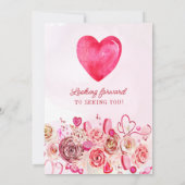 Roze Rose Swirly Hart 18e Verjaardag Diner Kaart (Achterkant)