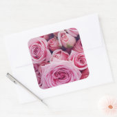 Roze Rose Trouwstickers Vierkante Sticker (Envelop)