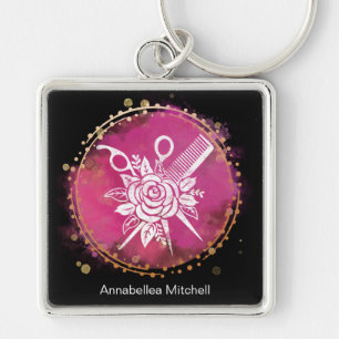Roze Rose van de schoonheidsschaarster van de kwee Sleutelhanger