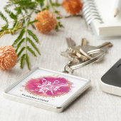 Roze Rose van de schoonheidsschaarster van de kwee Sleutelhanger (Zijkant)