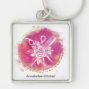 Roze Rose van de schoonheidsschaarster van de kwee Sleutelhanger