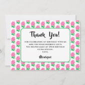 Roze Rose Verjaardag Dank u kaart (Voorkant)