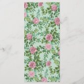 Roze Rose Vintage Wedding Menu (Achterkant)