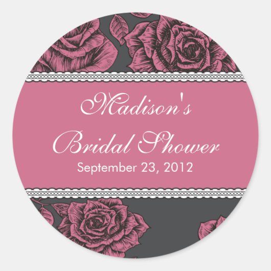  Roze Rose Vrijgezellenfeest Sticker (Voorkant)