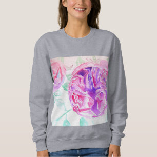 Roze Rose Waterverf bloemen Rozen T Shirt