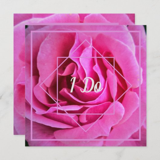 Roze Rose Wedding Kaart (Voorkant / Achterkant)