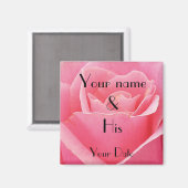 Roze Rose Wedding Magnet Magneet (Voorkant / Achterkant)
