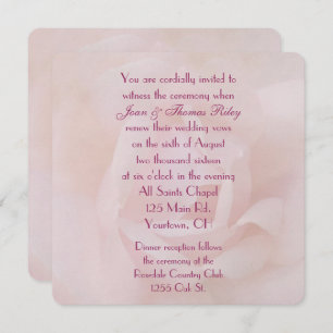 Roze Rose Wedding Vow Renewal Kaart