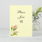 Roze Rosebud - Aangepaste uitnodigingen (Staand voorkant)