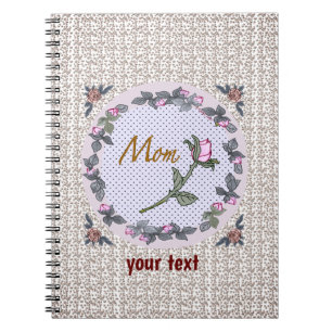 Roze Rosebud custom Mom Notitieboek
