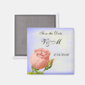 Roze Rosebud Custom Save the Date Magnet Magneet (Voorkant / Achterkant)