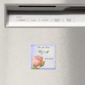 Roze Rosebud Custom Save the Date Magnet Magneet (Insitu (Vaatwasser))
