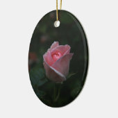 Roze rosebud keramisch ornament (Links)
