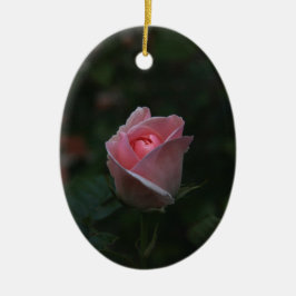 Roze rosebud keramisch ornament
