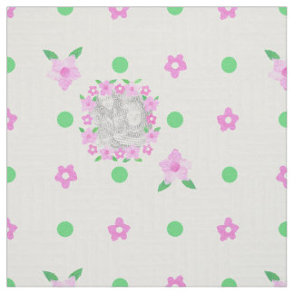 Roze Rosebud op White Custom Baby Photo Fabric Stof