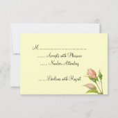 Roze Rosebud RSVP Invitation Sjabloon (Achterkant)