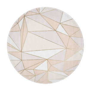 Roze Rosegold: Abstracte geometrische luxe Snijplank