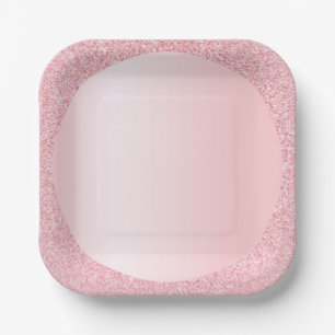 Roze Roségoud Kleur Glitter Trendy Sjabloon Papieren Bordje