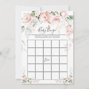 Roze Roses Baby Bingo/Raad wie games Baby shower Kaart
