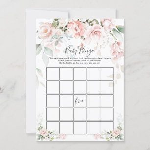 Roze Roses Baby Bingo/Raad wie games Baby shower Kaart