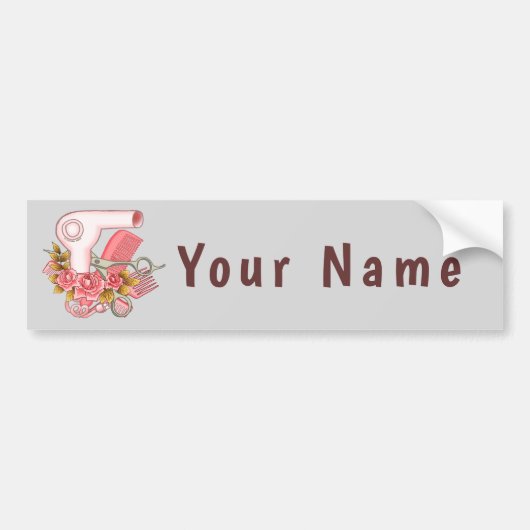Roze Roses Beautician Bumpersticker (Voorkant)