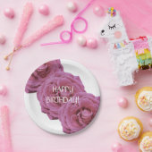 Roze Roses Birthday Paper Bord (Feest)