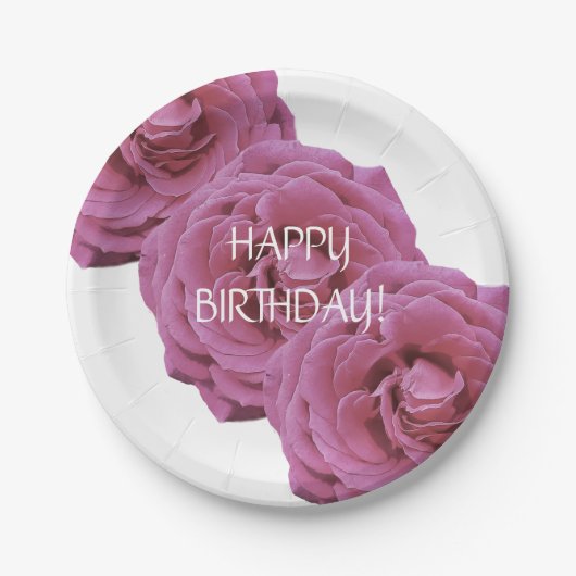 Roze Roses Birthday Paper Bord (Voorkant)