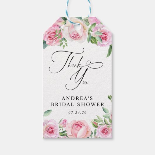 Roze Roses Blush Vrijgezellenfeest | Hartelijk dan Cadeaulabel (Voorkant)