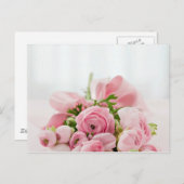 Roze Roses Bouquet Briefkaart (Voorkant / Achterkant)