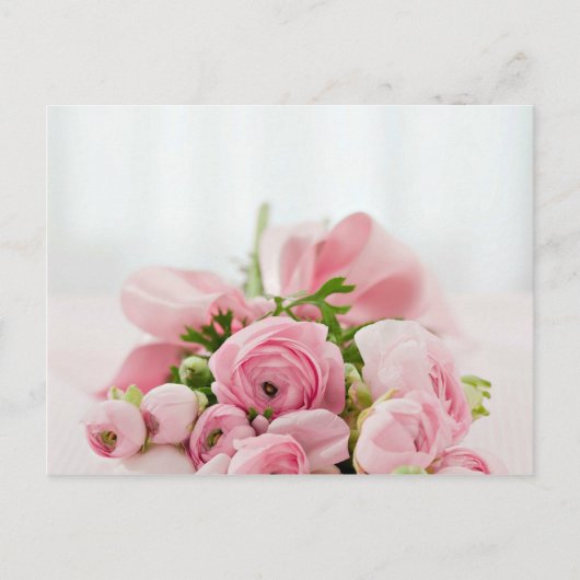 Roze Roses Bouquet Briefkaart (Voorkant)