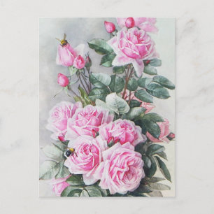  roze Roses Bouquet Briefkaart