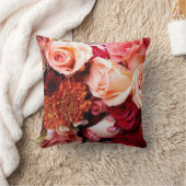 Roze Roses Bouquet Kussen (Deken)