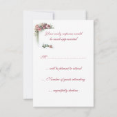 Roze Roses bruiloft RSVP (Achterkant)
