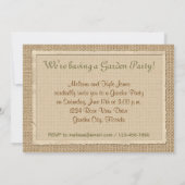 Roze Roses Burlap  Label Lijst Kaart (Achterkant)