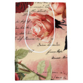 Roze Roses Ephemera Medium Cadeauzakje (Voorkant)