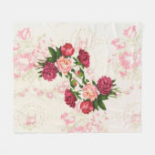Roze Roses Fleece Blanket (Voorkant (Horizontaal))