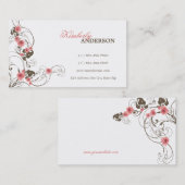 Roze Roses Fleur Elegant Aangepaste Kaart Visitekaartje (Voorkant / Achterkant)