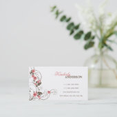 Roze Roses Fleur Elegant Aangepaste Kaart Visitekaartje (Staand voorkant)