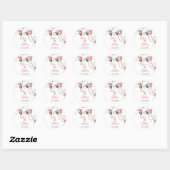 Roze Roses Fleur Floral Elegant Wedding Sticker (Vel)