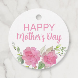 Roze Roses Floral Happy Moederdag Bedankjes Labels