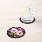 Roze Roses Floral Kartonnen Onderzetters (Insitu)