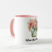 Roze Roses Floral Mok (Voorkant links)