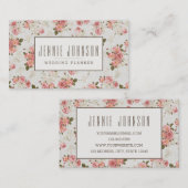 Roze Roses  Floral Pattern Visitekaartje (Voorkant / Achterkant)