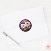 Roze Roses Floral Ronde Sticker (Envelop)