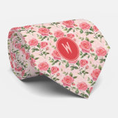 Roze Roses Floral Stropdas (Opgerold)