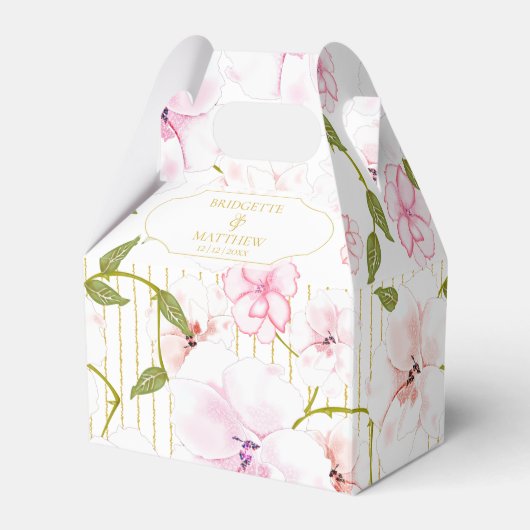 Roze Roses Gepersonaliseerd huwelijk Bedankdoosjes (Voorkant Zijde)