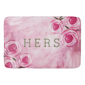 Roze Roses Hers Bath Mat (Voorkant)