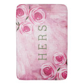 Roze Roses Hers Bath Mat (Voorkant Verticaal)